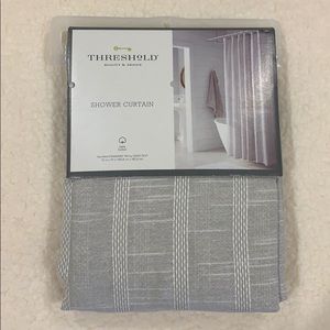 Threshold Gray + White Stripe Shower Curtain